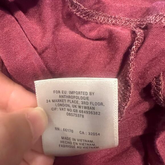 Moulinette Soeurs Dress Womens 2XSP Petite Wine Ruched Boat Neck Bodycon Blouson - Picture 12 of 13